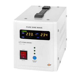 Джерело безперебійного живлення Logicpower LPY-PSW-500VA+ (350Вт) 12V 5A/10A лінійно-інтерактивне з правильною синусоїдою