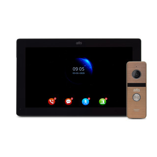 Комплект відеодомофона ATIS AD-1070FHD/T Black з підтримкою Tuya Smart + AT-400HD Gold