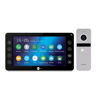 Комплект відеодомофона Neolight NeoKIT FHD Pro B/Silver: відеодомофон 7" з детектором руху і 2 Мп відеопанель