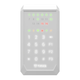Сенсорна клавіатура TIRAS Technologies K-PAD16+ (white) для керування охоронною системою Orion NOVA II
