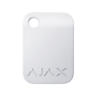 Захищений безконтактний брелок Ajax Tag white для клавіатури KeyPad Plus