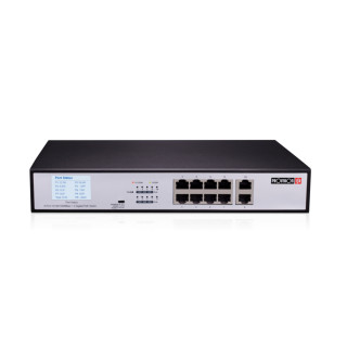 Некерований PoE-комутатор Provision PoES-08120GC+2GI гігабітний з 8 портами PoE